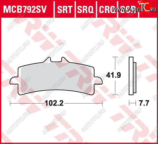 4 479 р. Тормозные колодки TRW MCB792SV  mcb792sv  с доставкой в г. Вологда