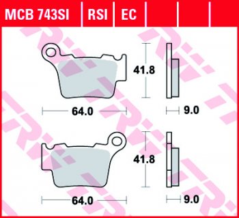 Тормозные колодки TRW MCB743RSI  mcb743rsi
