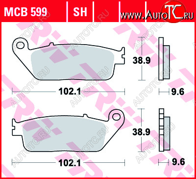3 469 р. Тормозные колодки TRW MCB599  mcb599  с доставкой в г. Вологда