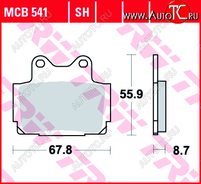 3 199 р. Тормозные колодки TRW MCB541  mcb541  с доставкой в г. Вологда