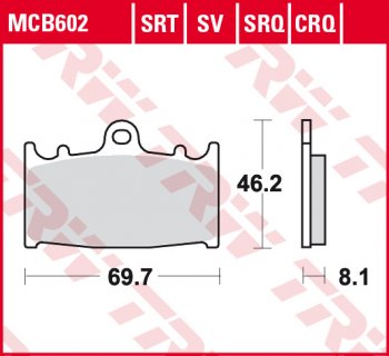 Тормозные колодки TRW MCB602  mcb602