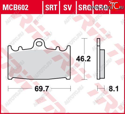 3 309 р. Тормозные колодки TRW MCB602  mcb602  с доставкой в г. Вологда