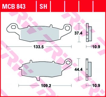 Тормозные колодки TRW MCB843SH  mcb843sh