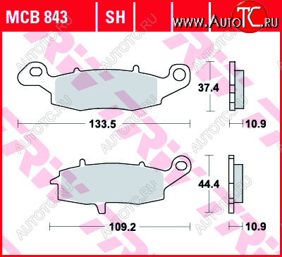 4 089 р. Тормозные колодки TRW MCB843SH  mcb843sh  с доставкой в г. Вологда