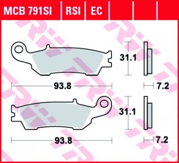 Тормозные колодки TRW MCB791SI  mcb791si