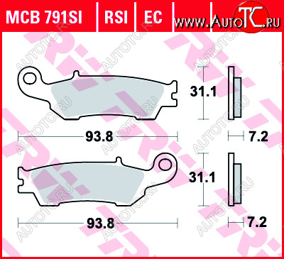 3 009 р. Тормозные колодки TRW MCB791SI  mcb791si  с доставкой в г. Вологда