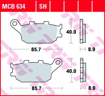 Тормозные колодки TRW MCB634SH  mcb634sh