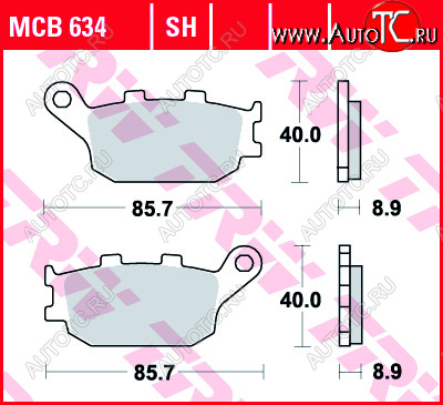 3 889 р. Тормозные колодки TRW MCB634SH  mcb634sh  с доставкой в г. Вологда