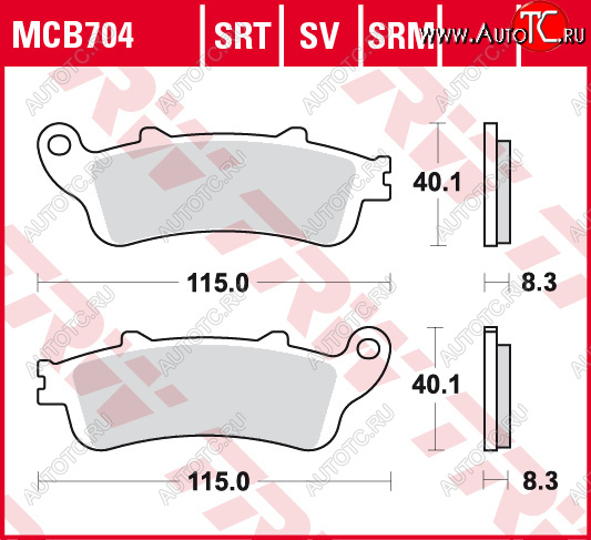 5 449 р. Тормозные колодки TRW MCB704SV  mcb704sv  с доставкой в г. Вологда