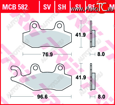 2 999 р. Тормозные колодки TRW MCB582SI  mcb582si  с доставкой в г. Вологда