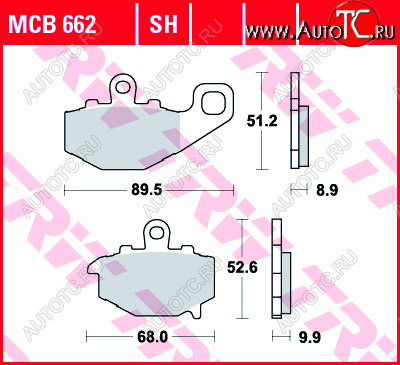 3 879 р. Тормозные колодки TRW MCB662SH  mcb662sh  с доставкой в г. Вологда