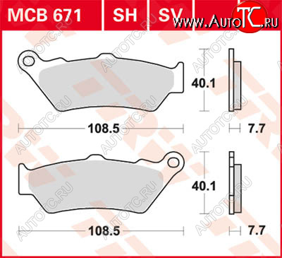3 879 р. Тормозные колодки TRW MCB671SV  mcb671sv  с доставкой в г. Вологда