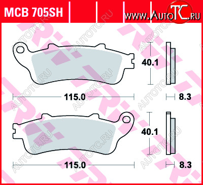 5 449 р. Тормозные колодки TRW MCB705SH  mcb705sh  с доставкой в г. Вологда