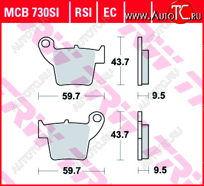2 899 р. Тормозные колодки TRW MCB730SI  mcb730si  с доставкой в г. Вологда