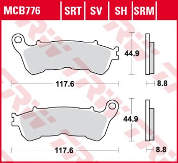 Тормозные колодки TRW MCB776SH  mcb776sh