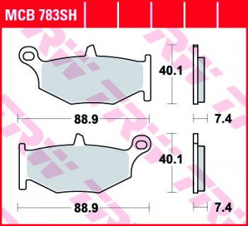 Тормозные колодки TRW MCB783SH  mcb783sh