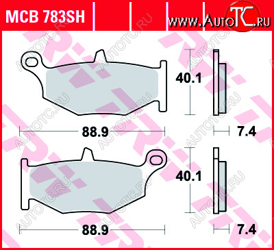 3 889 р. Тормозные колодки TRW MCB783SH  mcb783sh  с доставкой в г. Вологда