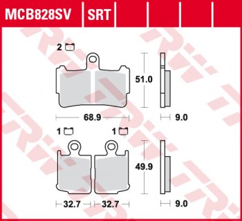 Тормозные колодки TRW MCB828SV  mcb828sv