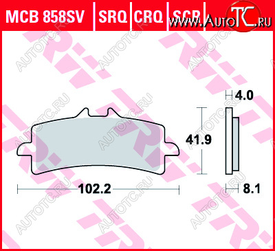 4 479 р. Тормозные колодки TRW MCB858SV  mcb858sv  с доставкой в г. Вологда