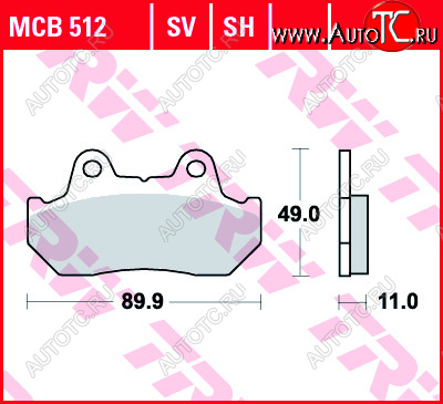 3 199 р. Тормозные колодки TRW MCB512  mcb512  с доставкой в г. Вологда