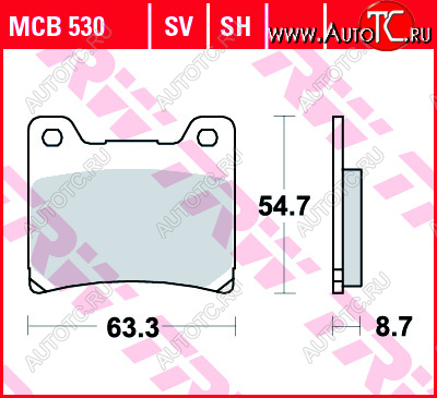 3 199 р. Тормозные колодки TRW MCB530  mcb530  с доставкой в г. Вологда
