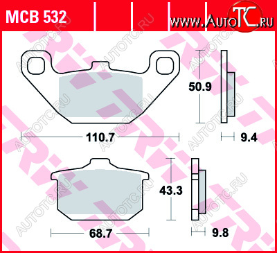 3 199 р. Тормозные колодки TRW MCB532  mcb532  с доставкой в г. Вологда