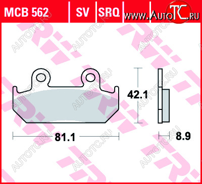 3 879 р. Тормозные колодки TRW MCB562SV  mcb562sv  с доставкой в г. Вологда