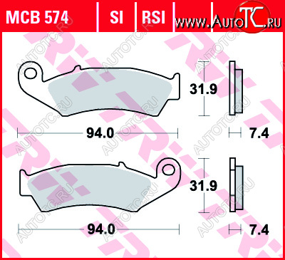 2 999 р. Тормозные колодки TRW MCB574SI  mcb574si  с доставкой в г. Вологда