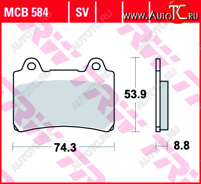 3 889 р. Тормозные колодки TRW MCB584SV  mcb584sv  с доставкой в г. Вологда