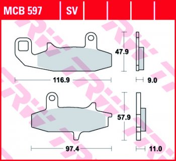 Тормозные колодки TRW MCB597SV  mcb597sv