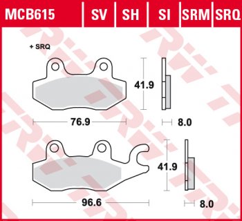 Тормозные колодки TRW MCB615SRM  mcb615srm