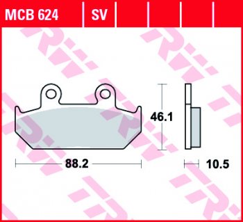 Тормозные колодки TRW MCB624  mcb624
