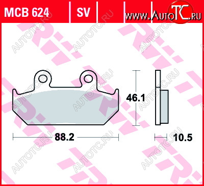3 309 р. Тормозные колодки TRW MCB624  mcb624  с доставкой в г. Вологда