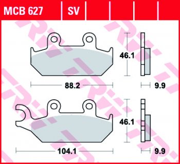 Тормозные колодки TRW MCB627SV  mcb627sv