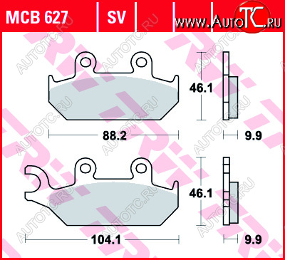3 879 р. Тормозные колодки TRW MCB627SV  mcb627sv  с доставкой в г. Вологда