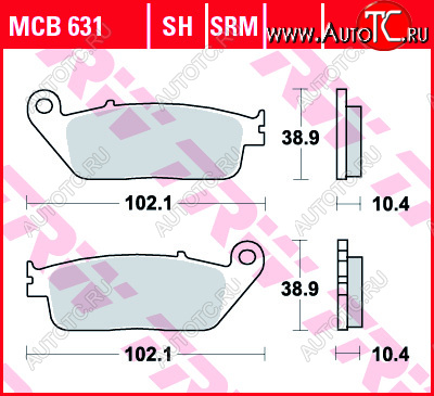 3 889 р. Тормозные колодки TRW MCB631SH  mcb631sh  с доставкой в г. Вологда