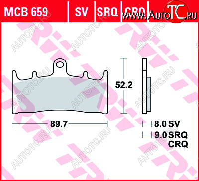 4 299 р. Тормозные колодки TRW MCB659  mcb659  с доставкой в г. Вологда