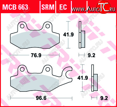2 499 р. Тормозные колодки TRW MCB663  mcb663  с доставкой в г. Вологда