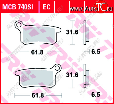 3 009 р. Тормозные колодки TRW MCB740SI  mcb740si  с доставкой в г. Вологда
