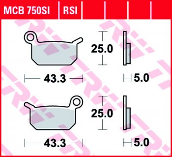 Тормозные колодки TRW MCB750SI  mcb750si