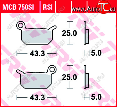 2 899 р. Тормозные колодки TRW MCB750SI  mcb750si  с доставкой в г. Вологда