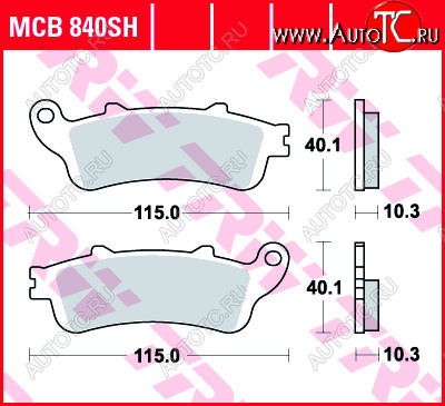 5 499 р. Тормозные колодки TRW MCB840SH  mcb840sh  с доставкой в г. Вологда