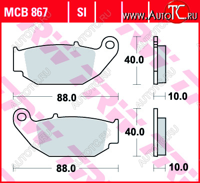 2 729 р. Тормозные колодки TRW MCB867SI  mcb867si  с доставкой в г. Вологда
