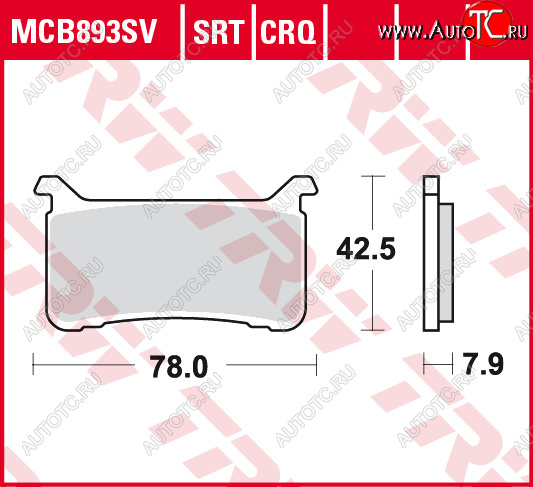 3 879 р. Тормозные колодки TRW MCB893SV  mcb893sv  с доставкой в г. Вологда