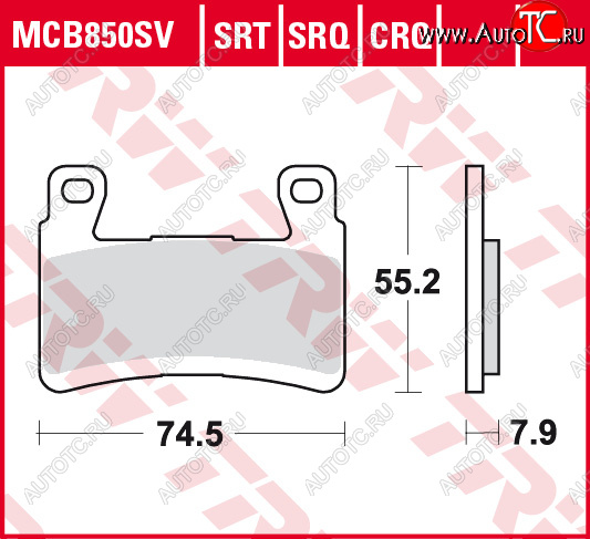 3 879 р. Тормозные колодки TRW MCB850SV  mcb850sv  с доставкой в г. Вологда