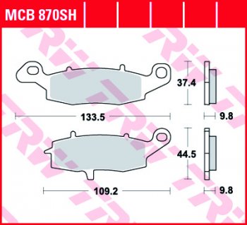 Тормозные колодки TRW MCB870SH  mcb870sh
