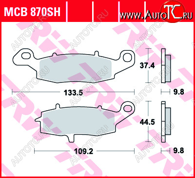 3 889 р. Тормозные колодки TRW MCB870SH  mcb870sh  с доставкой в г. Вологда