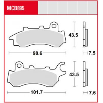 Тормозные колодки TRW MCB895  mcb895