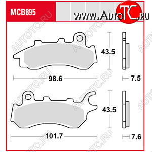 3 309 р. Тормозные колодки TRW MCB895  mcb895  с доставкой в г. Вологда