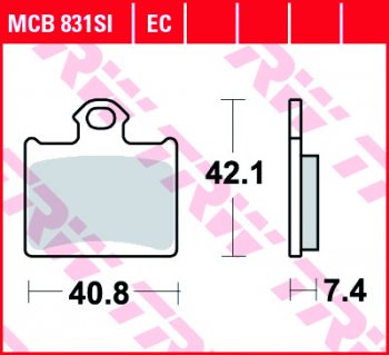 Тормозные колодки TRW MCB831SI  mcb831si